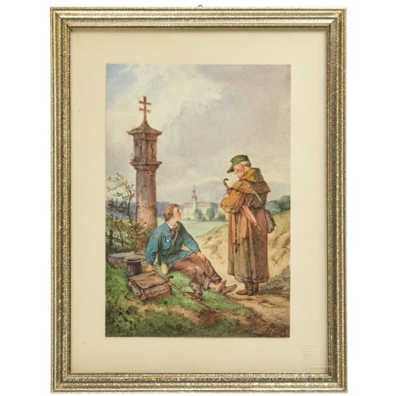 Zwei Aquarelle, deutsch, 19. Jhdt.