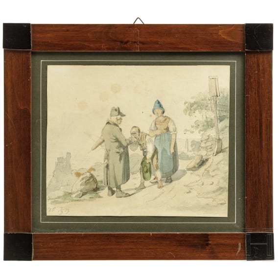 Zwei Aquarelle, deutsch, 19. Jhdt.