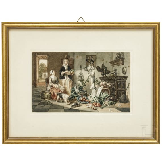 Kleine Sammlung Zeichnungen und Aquarelle, deutsch und Niederlande, 19. Jhdt.
