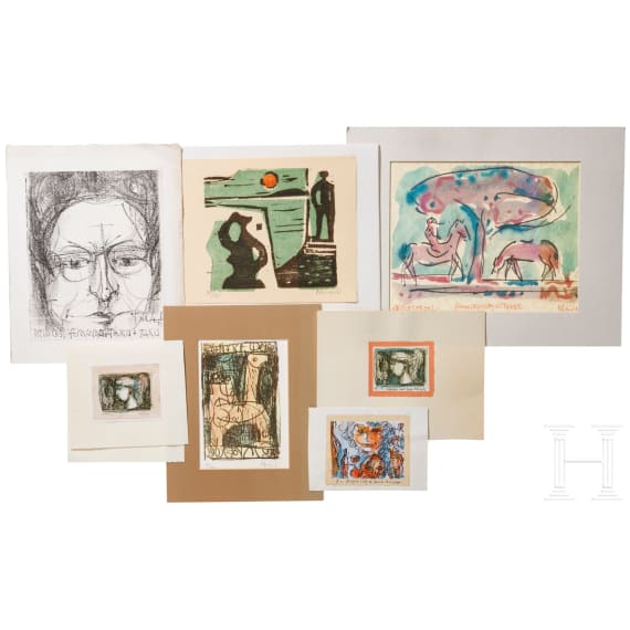 Herbert Siebner (1925 - 2008) - Farblithographien und Serigraphien mit pers&ouml;nlichen Widmungen, 2. H&auml;lfte 20. Jhdt.