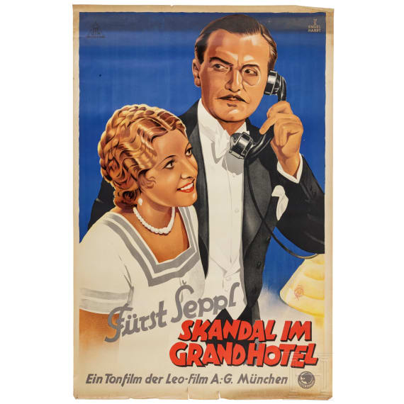 Willi Engelhardt - Filmplakat zu "F&uuml;rst Seppl - Skandal im Grandhotel", 1932
