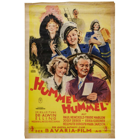 Seltenes Filmplakat zu "Hummel Hummel", 1936