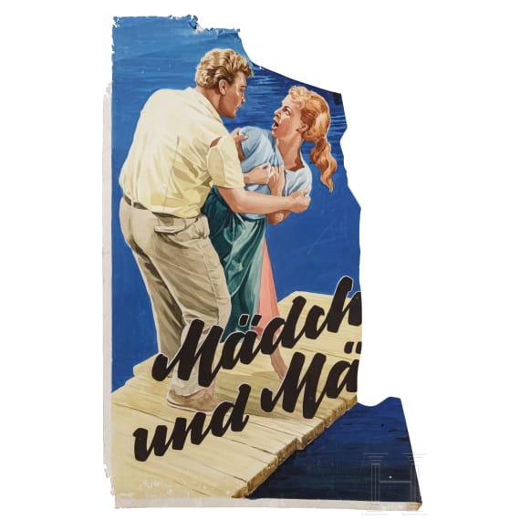 Willi Engelhardt - Teil eines Gouache-Plakatentwurfes f&uuml;r einen Film der 1950er Jahre