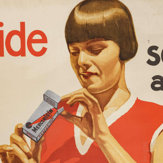 Willi Engelhardt - Plakat "Seide sch&ouml;ner als neu durch Merceresin Seidenpflege"