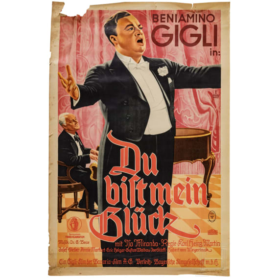Willi Engelhardt - seltenes Filmplakat "Du bist mein Gl&uuml;ck", 1936