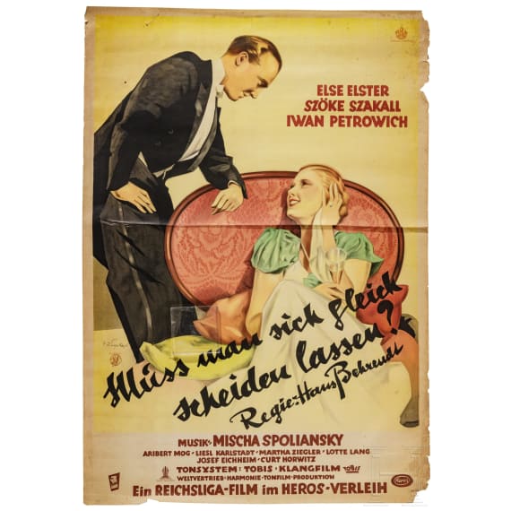 Willi Engelhardt - Filmplakat zu "Muss man sich gleich scheiden lassen?", 1932