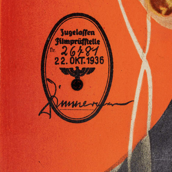 Willi Engelhardt - Filmplakat zu "Fiakerlied" mit einer Zeichnung auf der R&uuml;ckseite, 1936