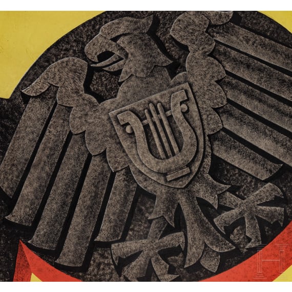 Willi Engelhardt - Plakatentwurf f&uuml;r "XI. Deutsches S&auml;ngerbundesfest Frankfurt am Main, 21.-24 Juli 1932"