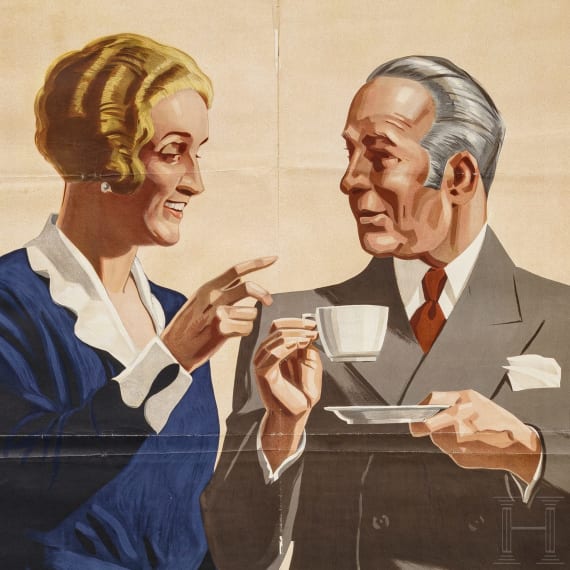 Willi Engelhardt - Plakat f&uuml;r Litfa&szlig;s&auml;ulen "M&uuml;hlen Franck Spezial - die feine Kaffeew&uuml;rze in Grie&szlig;form!"