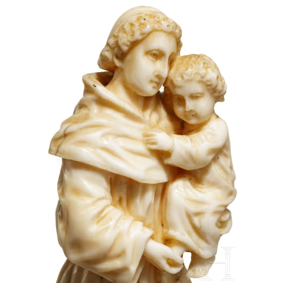 Heiligenfigur mit Kind, wohl Augsburg, 17. Jhdt.