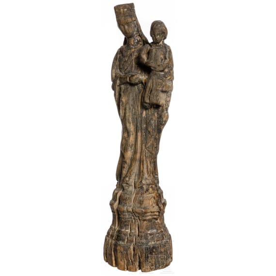 H&ouml;lzerne Statuette einer Madonna, Nordeuropa, 18. Jhdt.