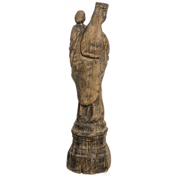 H&ouml;lzerne Statuette einer Madonna, Nordeuropa, 18. Jhdt.