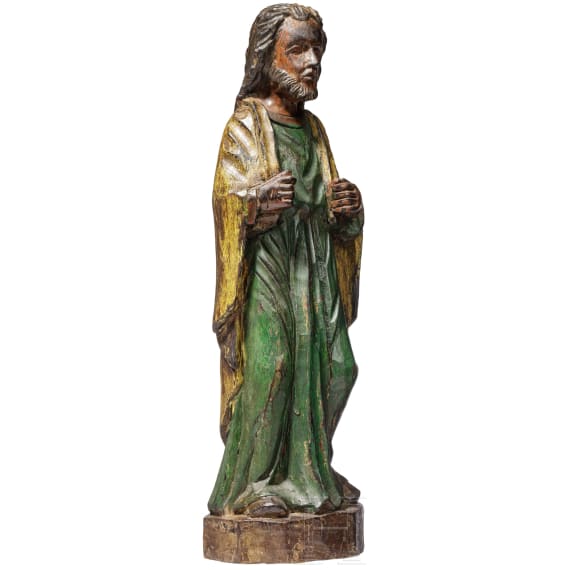 Geschnitzte Heiligenfigur, deutsch, 19. Jhdt.