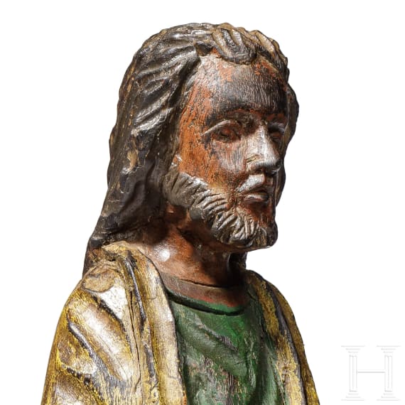 Geschnitzte Heiligenfigur, deutsch, 19. Jhdt.