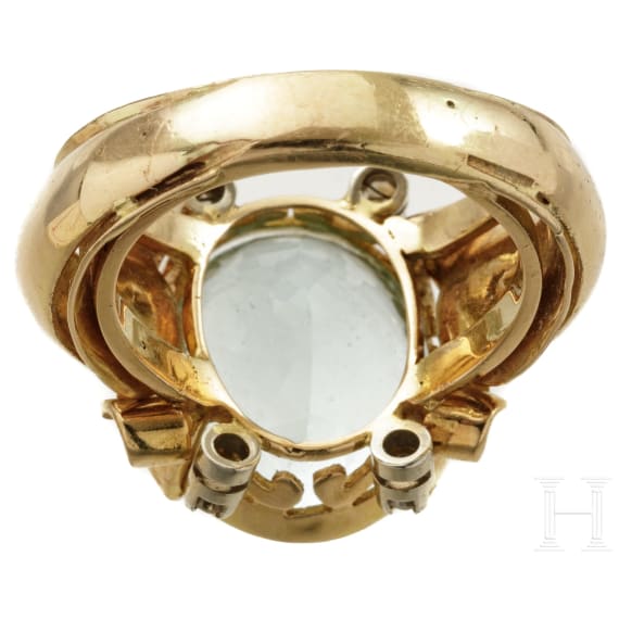 Gold-Ring mit Aquamarin