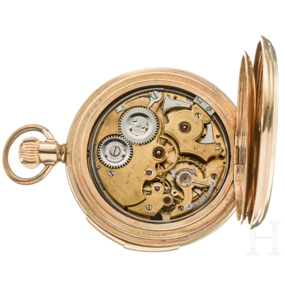 Vergoldete Savonette-Taschenuhr Quarter Repeater f&uuml;r Russell & Son, Liverpool, um 1900