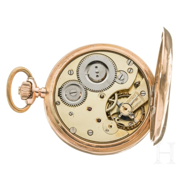 Gold-Savonette-Taschenuhr, System Glash&uuml;tte, um 1900