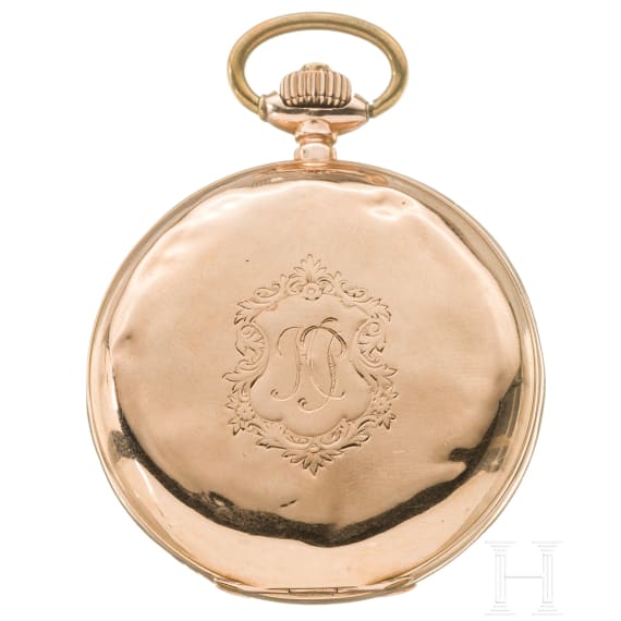 Gold-Savonette-Taschenuhr, System Glash&uuml;tte, um 1900