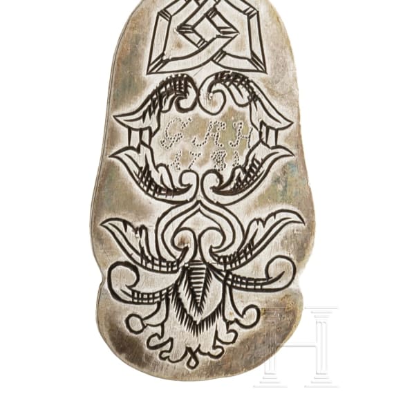 Barocker L&ouml;ffel, deutsch, wohl Regensburg, datiert 1782