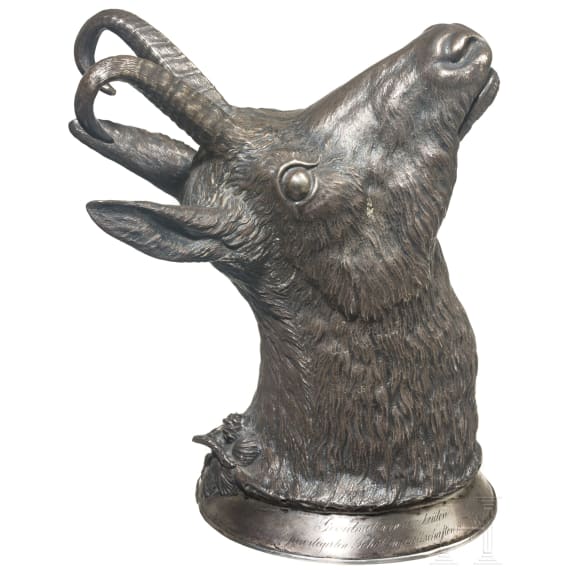 Sturzbecher in Form eines Steinbocks (Ziege), deutsch, 1862