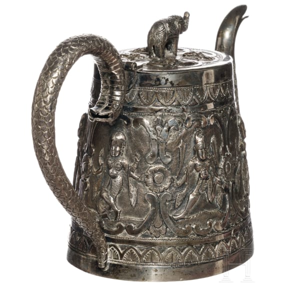 Silber-Teekanne, wohl Burma, um 1900