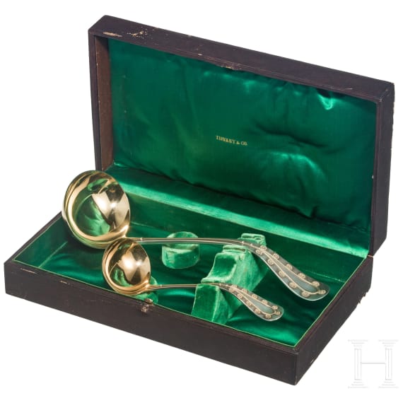 Zwei silberne Kellen, New York, Tiffany & Co., um 1900