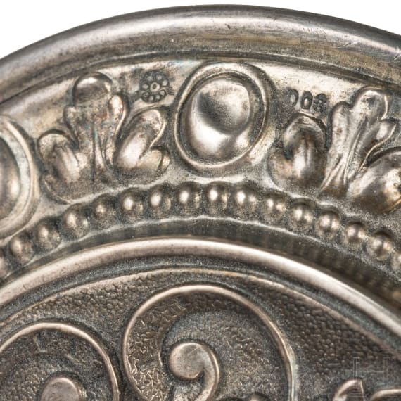 Acht silberne Sch&uuml;tzen-Pokale und ein Deckel, deutsch, Wilhelm Binder (zwei), 1884 - 1930