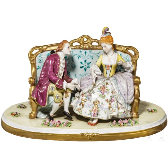 Figurengruppe, Sitzendorfer Porzellanmanufaktur, 20. Jhdt.