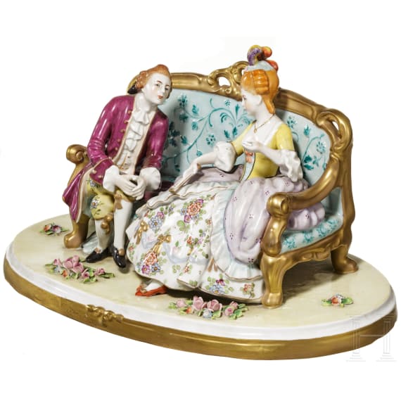 Figurengruppe, Sitzendorfer Porzellanmanufaktur, 20. Jhdt.
