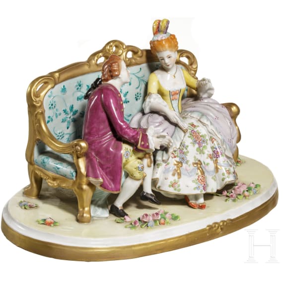 Figurengruppe, Sitzendorfer Porzellanmanufaktur, 20. Jhdt.