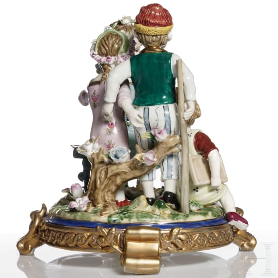 Figurengruppe "Kinder beim Puppenspiel", deutsch, 20. Jhdt.