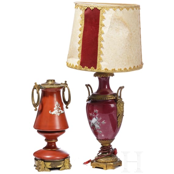 Zwei Tischlampen, Frankreich, um 1820