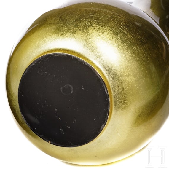 Blattvergoldete Designer-Vase, Paris, 1980er Jahre