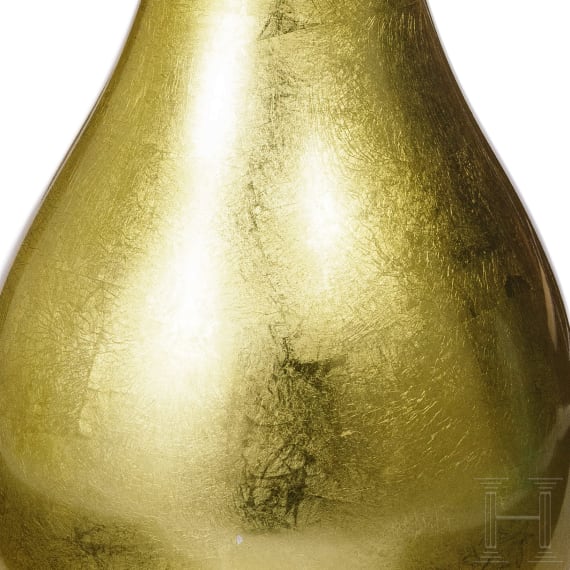 Blattvergoldete Designer-Vase, Paris, 1980er Jahre