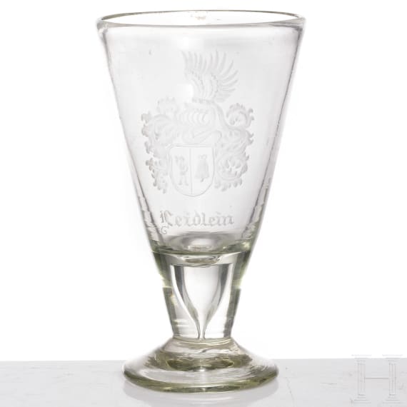 Pokal mit Wappen, deutsch, 2. H&auml;lfte 18. Jhdt.
