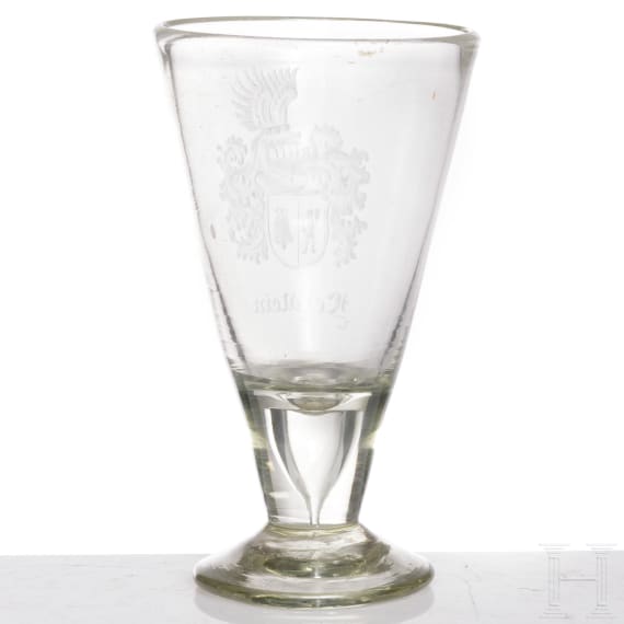 Pokal mit Wappen, deutsch, 2. H&auml;lfte 18. Jhdt.
