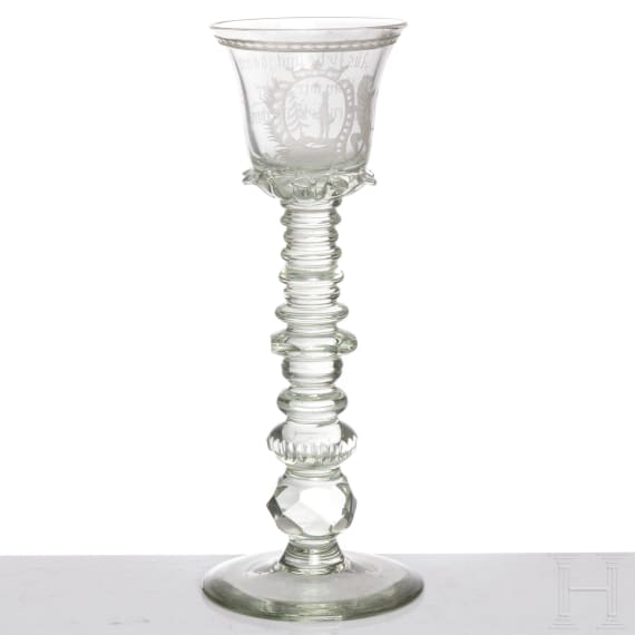 Glaspokal, deutsch, um 1900