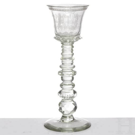Glaspokal, deutsch, um 1900