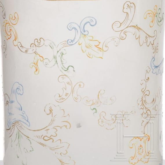 Flakon mit St&ouml;psel und Becher, B&ouml;hmen, 19. Jhdt.