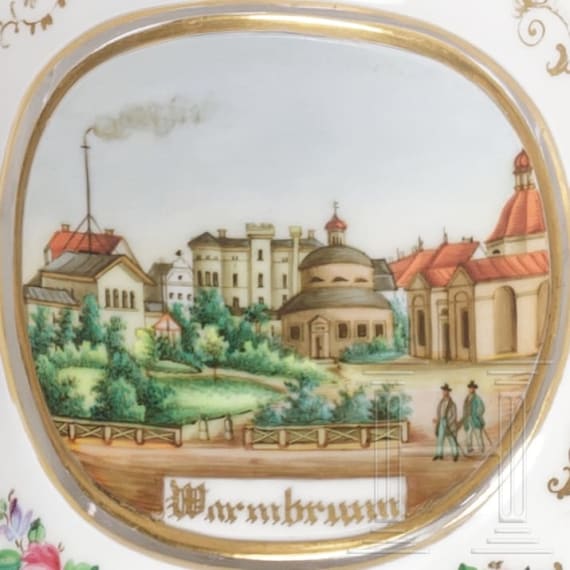 Nachtflasche und Nachtflasche mit Becher, Josephinenh&uuml;tte, Karlsbad oder Schreiberhau, Mitte 19. Jhdt.