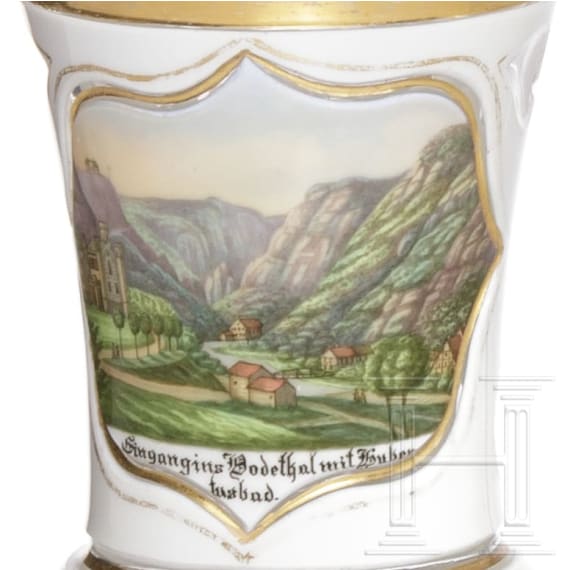 Karaffe mit St&ouml;psel, Becher und Krug mit Zinndeckel, B&ouml;hmen, 19. Jhdt.