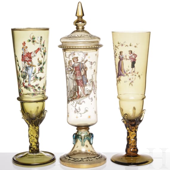 Drei Pokale, Bayerischer Wald, Theresienthal, um 1890