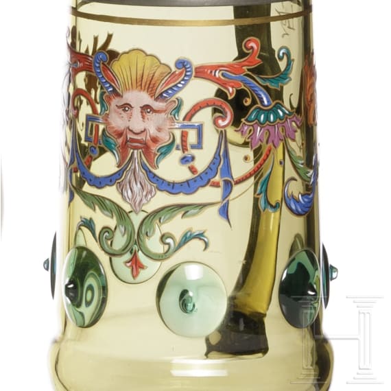 Krug und drei R&ouml;mer, Bayerischer Wald, wohl Theresienthal, um 1900