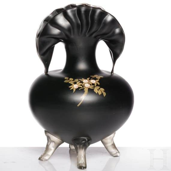 F&auml;cher-Vase, Polaun, Josef Riedel, um 1888