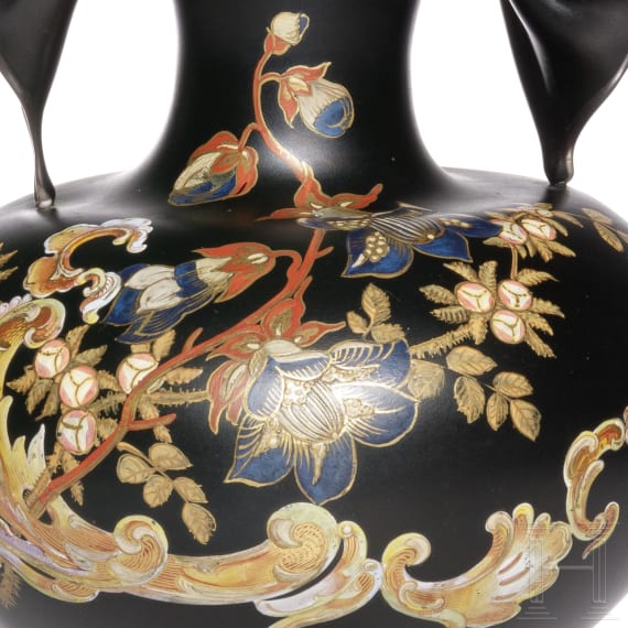 F&auml;cher-Vase, Polaun, Josef Riedel, um 1888