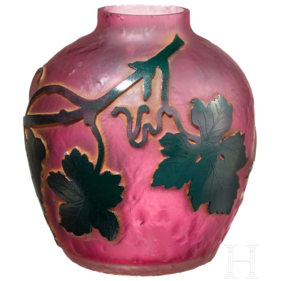Kleine Jugendstil-Glasvase, Nancy, Daum Fr&egrave;res, um 1900