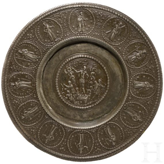 Auferstehungsteller und Altarvase, deutsch, 17. Jhdt.