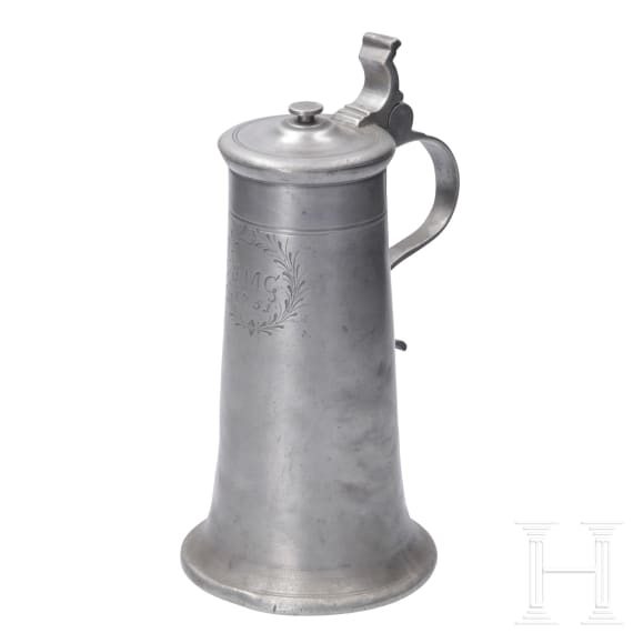 Zwei Stitzen aus Zinn, s&uuml;ddeutsch, datiert 1718 und 1751