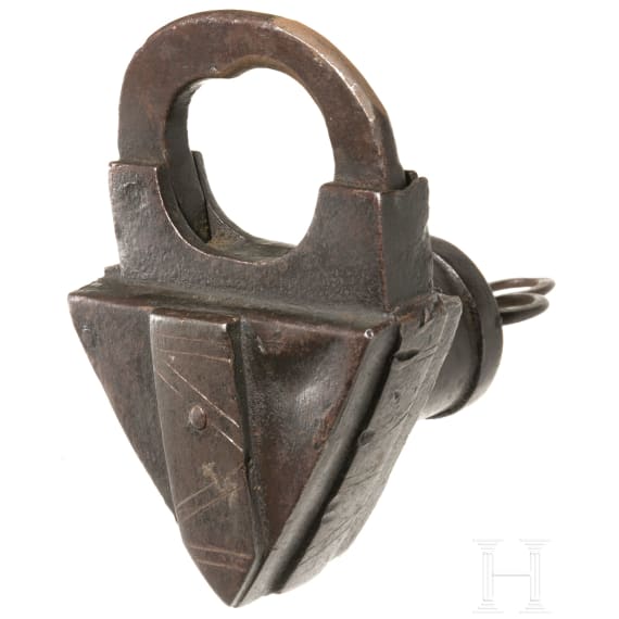 Eisernes Dreiecksschloss, deutsch, um 1600