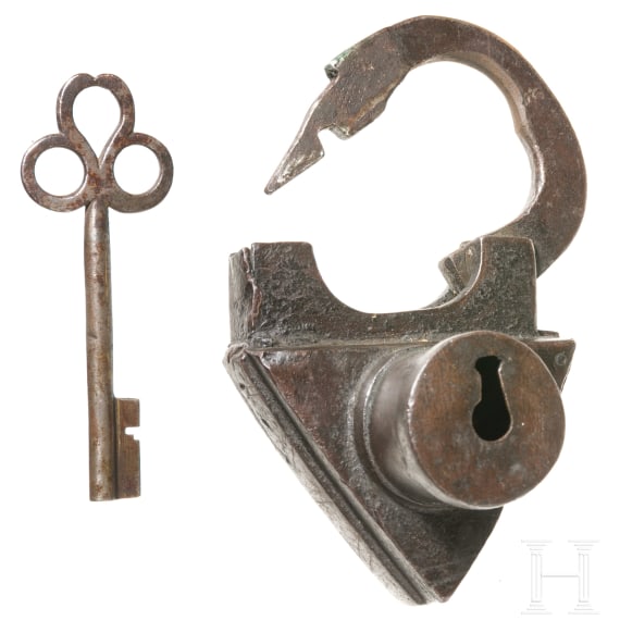 Eisernes Dreiecksschloss, deutsch, um 1600